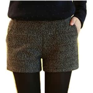 【图】【<em>毛呢短裤</em>】英伦复古<em>格子毛呢短裤</em>,原