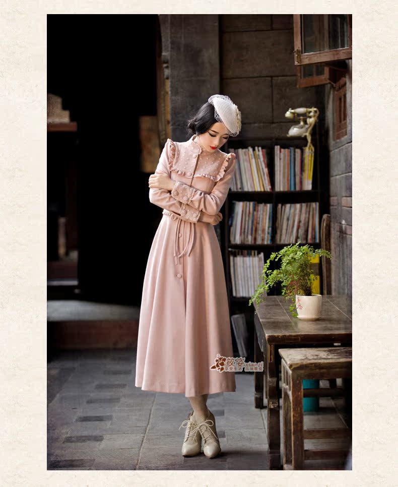 Gigi Lai Siu- 2015 autumn and winter retro lady fungus edge gauze bow tie girdles gross? overcoat bare pink PUERTORRICANS pre-sale 35 days) Picture, prices, brand platters! The elections are supplied in the national character of distribution, so action, buy now enjoy more preferential! As soon as possible.