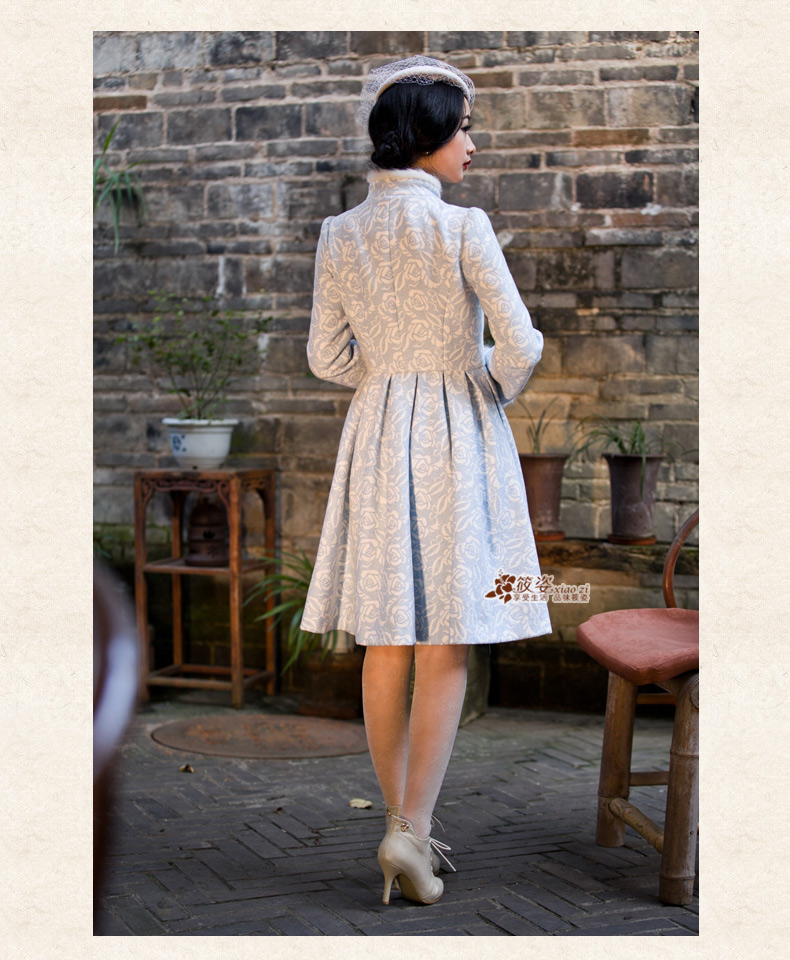 Gigi Lai Siu-white rose by 2015 autumn and winter retro small fresh warm rose gross stamp? overcoat blue white flowers PUERTORRICANS pre-sale 35 days) Picture, prices, brand platters! The elections are supplied in the national character of distribution, so action, buy now enjoy more preferential! As soon as possible.