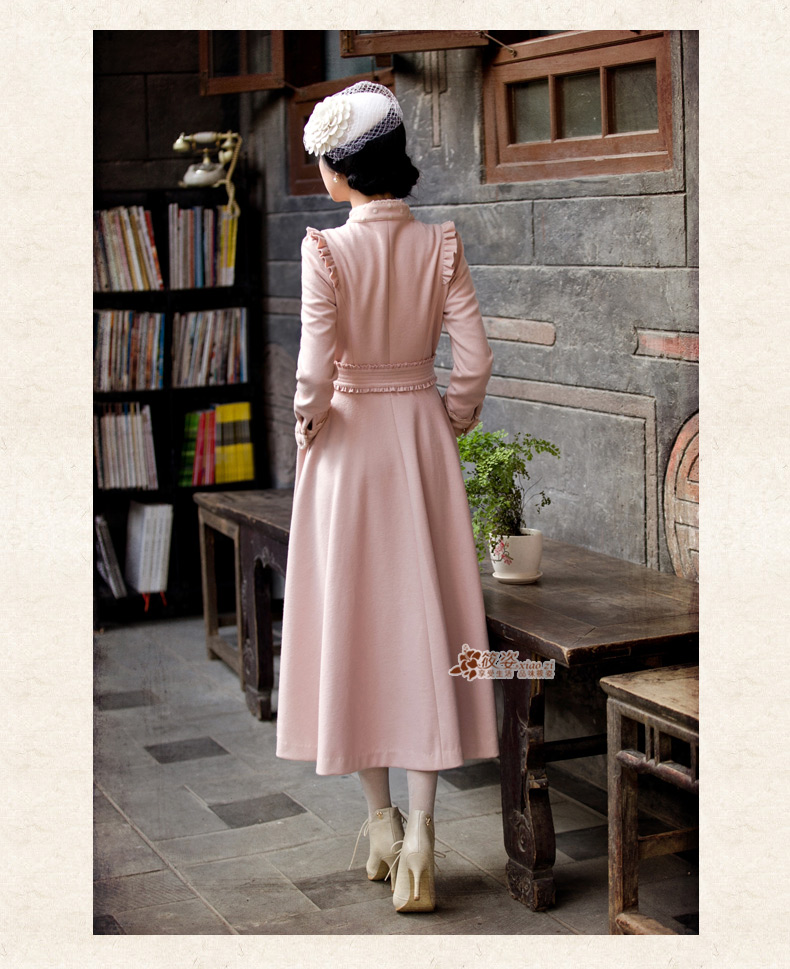 Gigi Lai Siu- 2015 autumn and winter retro lady fungus edge gauze bow tie girdles gross? overcoat bare pink PUERTORRICANS pre-sale 35 days) Picture, prices, brand platters! The elections are supplied in the national character of distribution, so action, buy now enjoy more preferential! As soon as possible.