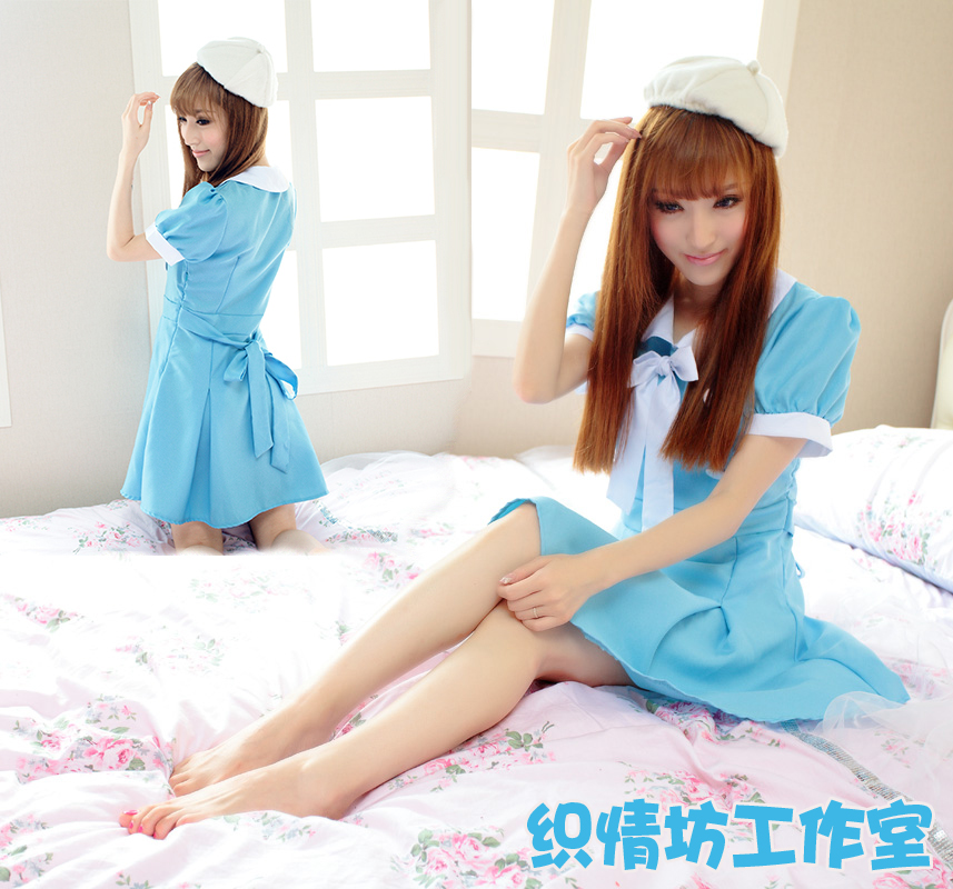 【 original edition 】 K-ON Soft girl Theater Edition blue Dress suit   Fox comic clothing COS free shipping