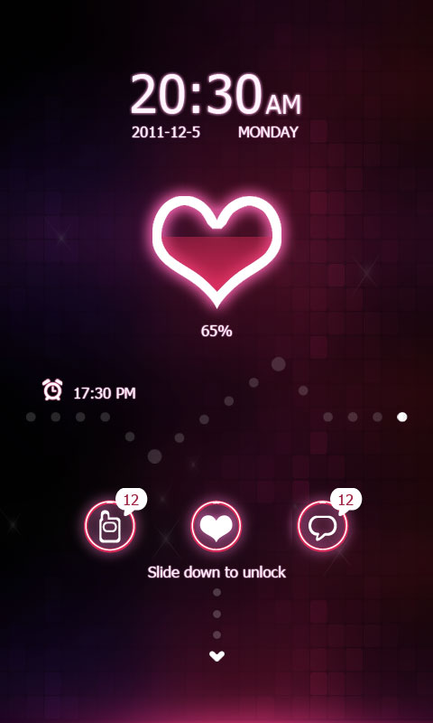 GO锁屏Red Heart主题