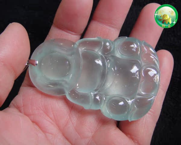 【正宗缅甸老坑种翡翠藏品级别晴水强荧光玻璃