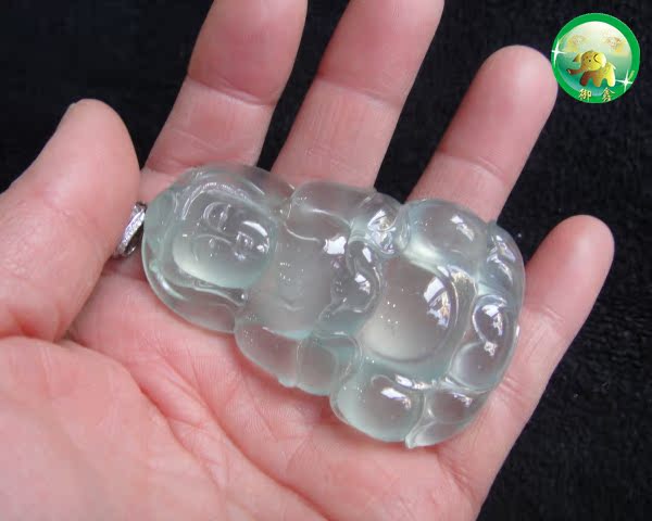 【正宗缅甸老坑种翡翠藏品级别晴水强荧光玻璃