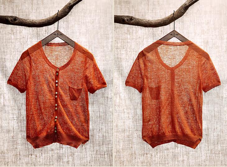 INMAN/茵曼 2013夏装新款<em>女亚麻</em>简约百搭短袖