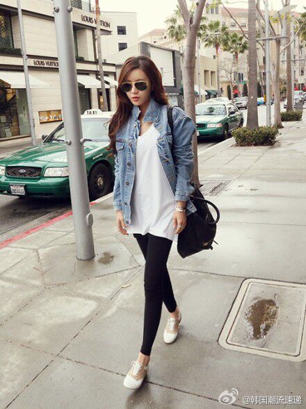 韩国<em>女生</em>牛仔<em>外套</em>时尚搭配 十足超吸睛 | 秀生活