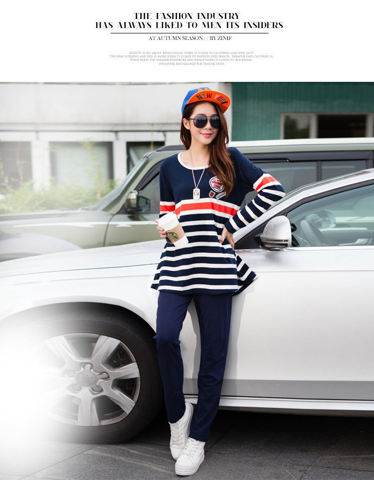 8842#休闲套装韩版秋季新款2016上衣长袖t恤宽松运动裤g659