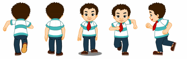 trz060_flash角色源文件素材库卡通人物正面侧面动作表情动画矢量