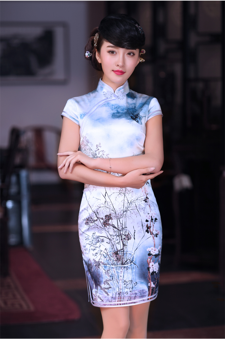 Love of birds spend before Mao Spring 2015 new improved cheongsam dress Silk Cheongsam short qipao QD662 dead wood it takes a picture, prices, XXL brand platters! The elections are supplied in the national character of distribution, so action, buy now enjoy more preferential! As soon as possible.