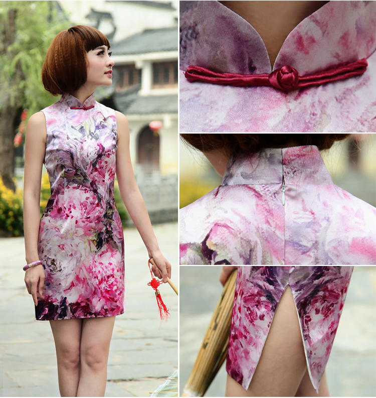 Love of birds move curtain drunken shadow spring 2015 new improved stylish short sleeveless Silk Cheongsam suit XXL picture, prices, brand platters! The elections are supplied in the national character of distribution, so action, buy now enjoy more preferential! As soon as possible.