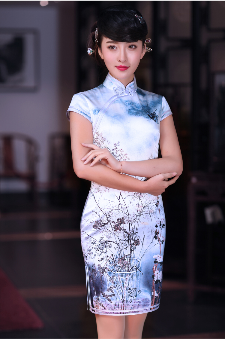 Love of birds spend before Mao Spring 2015 new improved cheongsam dress Silk Cheongsam short qipao QD662 dead wood it takes a picture, prices, XXL brand platters! The elections are supplied in the national character of distribution, so action, buy now enjoy more preferential! As soon as possible.