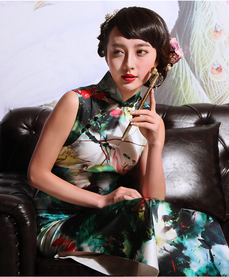 Love of birds Pik-color at 2015 new summer cheongsam dress silk cheongsam dress retro long QD695 Pik-color her eerily sleeveless XXL picture, prices, brand platters! The elections are supplied in the national character of distribution, so action, buy now enjoy more preferential! As soon as possible.