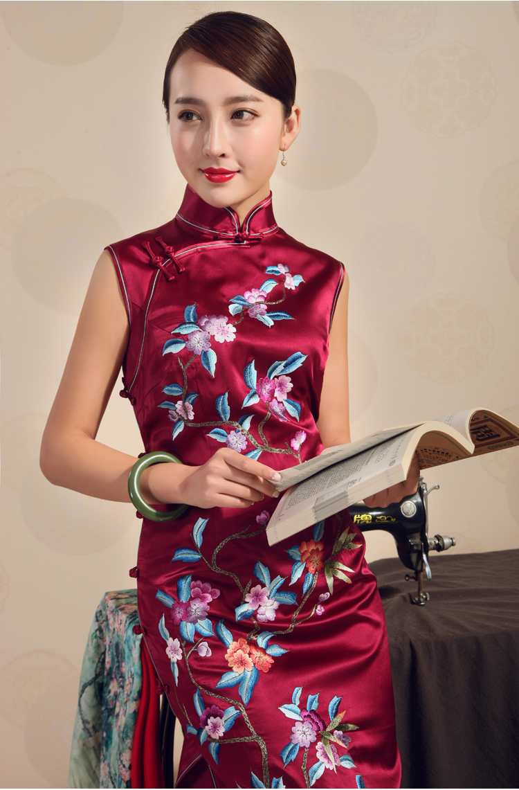 Love of birds 2015 Summer new handicraft embroidery improved stylish heavyweight Silk Cheongsam QD702 long XL Photo, prices, brand platters! The elections are supplied in the national character of distribution, so action, buy now enjoy more preferential! As soon as possible.