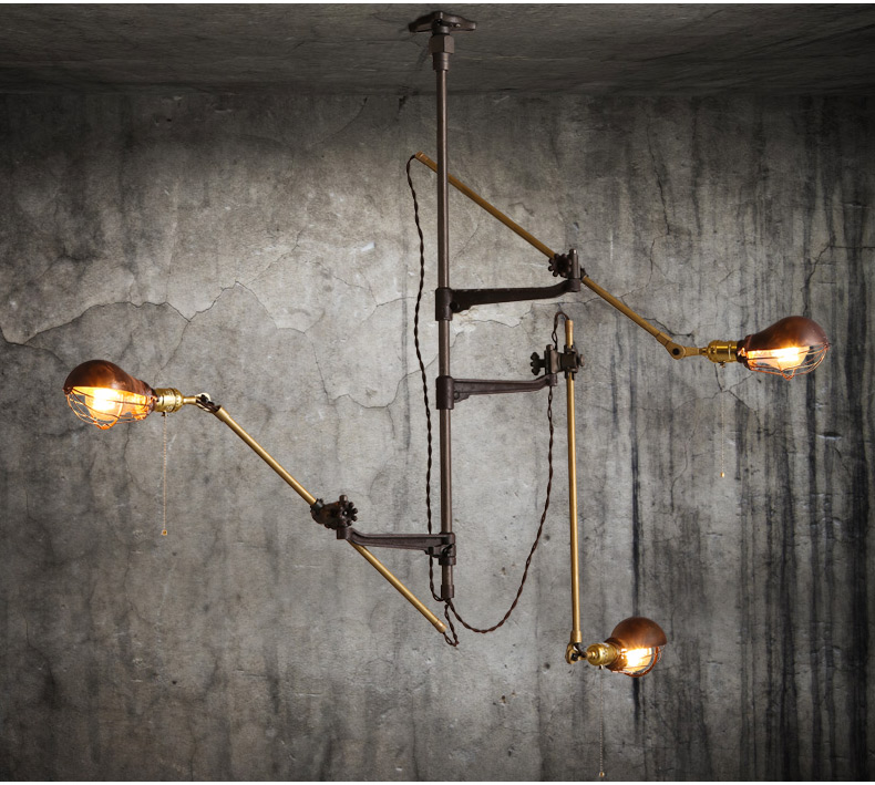 O.C. White Pharmacy Rotary Swing Arm Flushmount Ceiling Lamp Antique