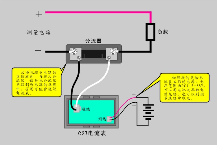 【C27D数显电流表 DC50A 交流电压表 逆变器