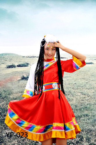蒙古族<em>服饰</em>/<em>藏族女士</em>袍子/民族集体歌舞表演服