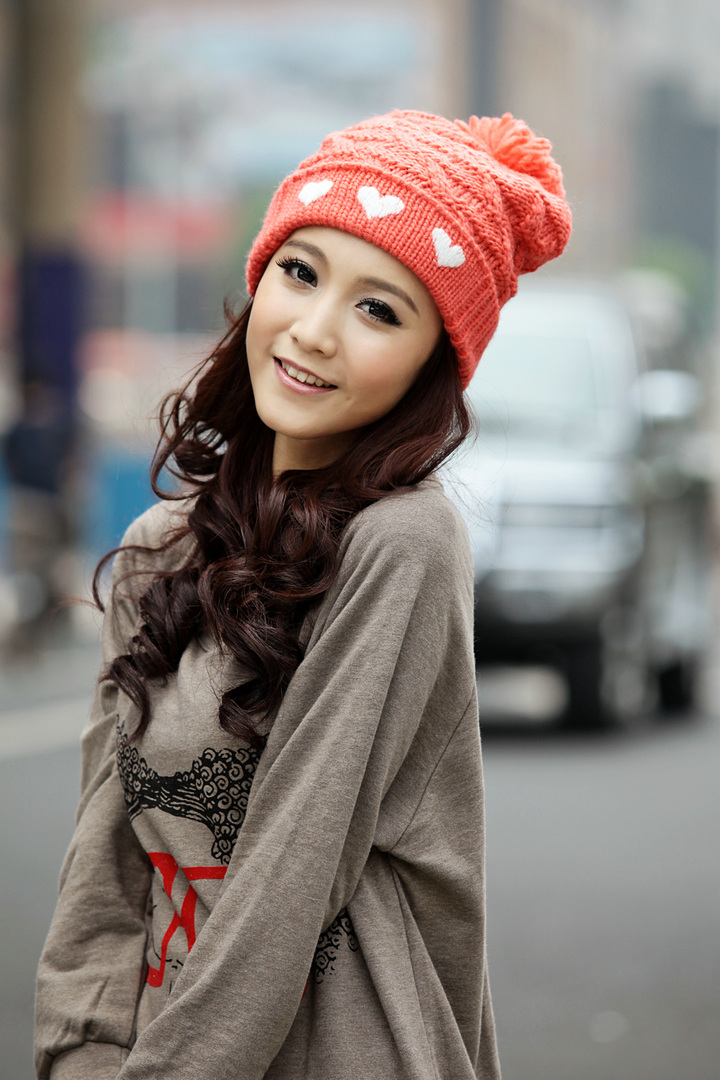 Siggi 糖果色可爱羊毛帽子女冬天韩版毛线帽女