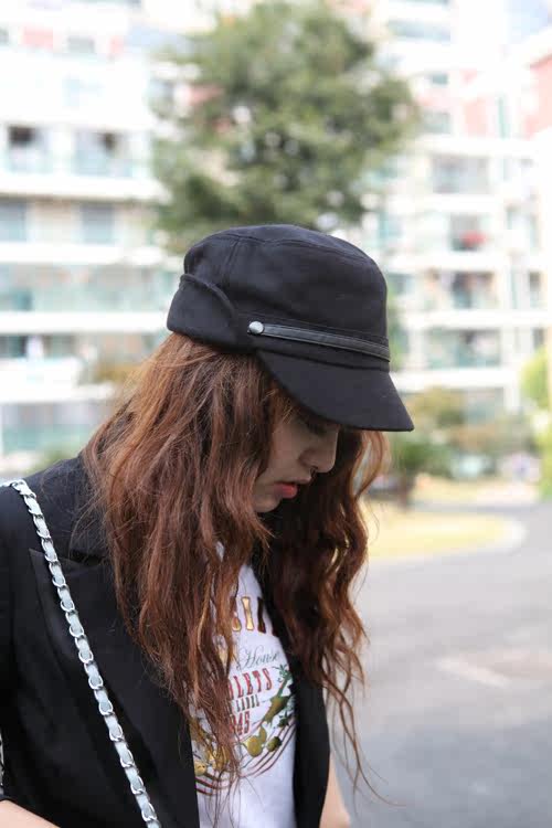 Meetmei Siggi Korean Barret unilateral cutting flat-topped hat caps children Korean fashion winter Hat