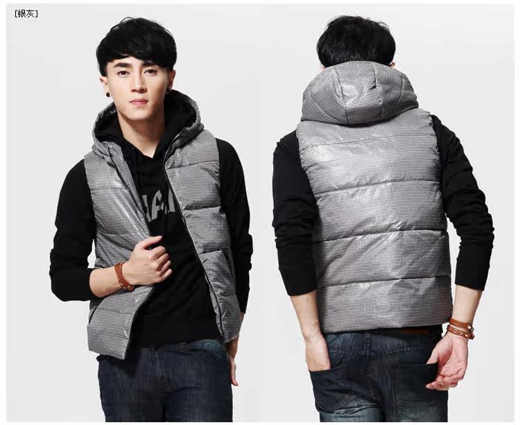 唐狮<em>男士羽绒</em>背心 保暖<em>连帽羽绒马甲</em> 男 休闲-