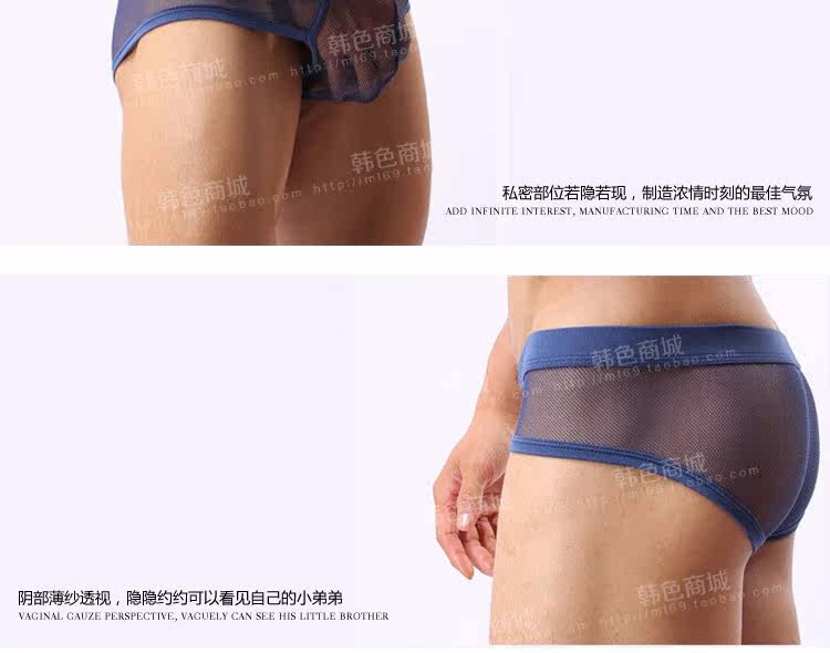 包邮<em>男士</em>情趣<em>内裤网</em>纱透明男用男式三角性感情