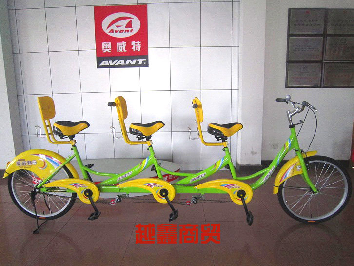 Двухместный / трехместный велосипед 奥威特 24寸高档休闲车/三人骑自行车/带车棚/新款铝把高配/特价 Ao Weite