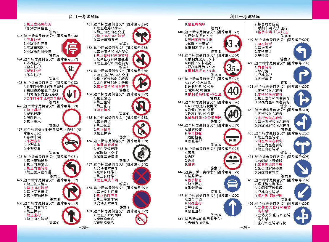 2012年十一新版科目一小车考试题库(小车交规 驾培教材)