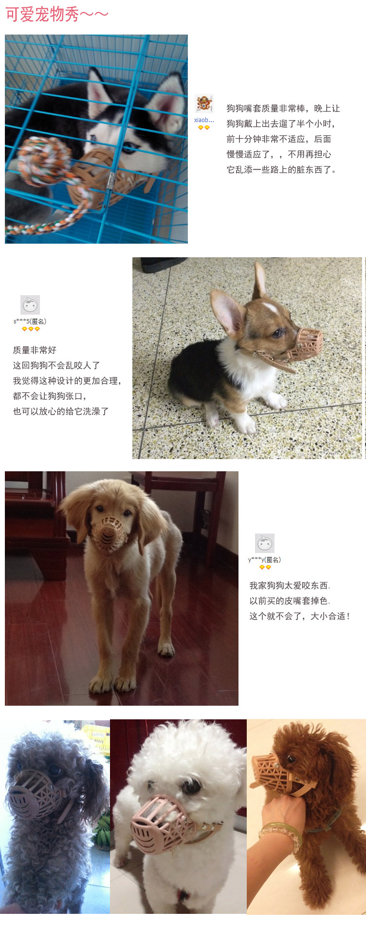 狗狗嘴套防叫防咬可调节小型犬中型犬大型犬口罩宠物用品嘴套 防乱咬乱吃东西 重量参照为通常情况下依据 因每只狗狗都是独一的 建议亲们测量下自家狗狗嘴巴长度以及尺寸 自驾游