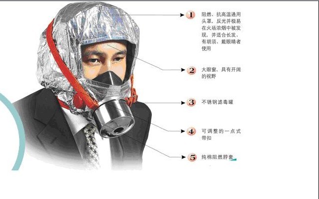 新款xhzlc40型自救呼吸器 防毒逃生面具 防烟面具 火灾逃生用面罩