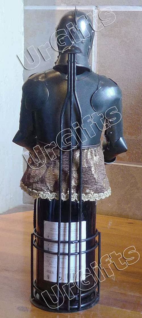 Medieval Knight Armor Vintage Art Bar Decor Wine Rack Bottle Holder A