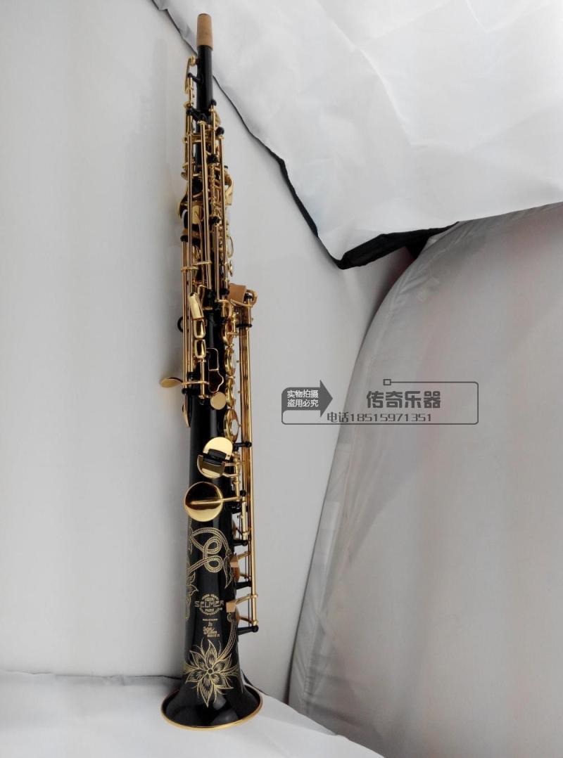 selmer802高音萨克斯一体管/风 降b调 黑漆金健全雕花 新店特价