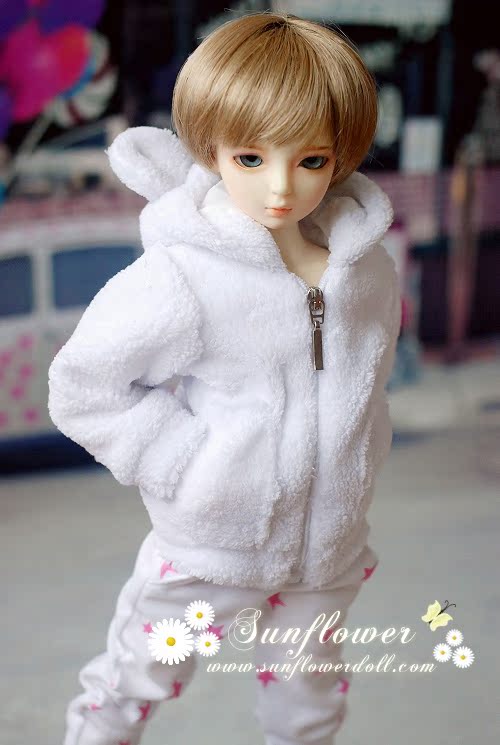 Кукла BJD «Месте» 1/3 1/4 ◇ bjd слой белой шерсти с капюшоном Пальто мило уха животных • Кукла BJD «Месте» 1/3 1/4 ◇ bjd слой белой шерсти с капюшоном Пальто мило уха животных •