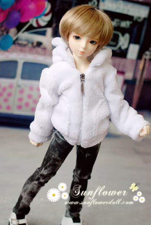 Кукла BJD «Месте» 1/3 1/4 ◇ bjd слой белой шерсти с капюшоном Пальто мило уха животных • Кукла BJD «Месте» 1/3 1/4 ◇ bjd слой белой шерсти с капюшоном Пальто мило уха животных •
