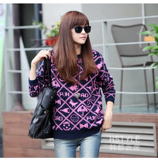 Свитер женский Korean homes have clothes gs1568 2013 Акриловое волокно Длинный рукав Свитер женский Korean homes have clothes gs1568 2013 Акриловое волокно Длинный рукав