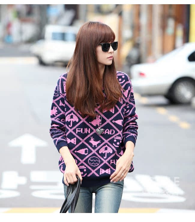 Свитер женский Korean homes have clothes gs1568 2013 Акриловое волокно Длинный рукав Свитер женский Korean homes have clothes gs1568 2013 Акриловое волокно Длинный рукав