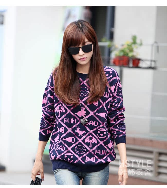 Свитер женский Korean homes have clothes gs1568 2013 Акриловое волокно Длинный рукав Свитер женский Korean homes have clothes gs1568 2013 Акриловое волокно Длинный рукав