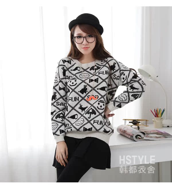 Свитер женский Korean homes have clothes gs1568 2013 Акриловое волокно Длинный рукав Свитер женский Korean homes have clothes gs1568 2013 Акриловое волокно Длинный рукав