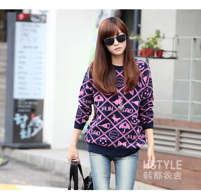 Свитер женский Korean homes have clothes gs1568 2013 Акриловое волокно Длинный рукав Свитер женский Korean homes have clothes gs1568 2013 Акриловое волокно Длинный рукав