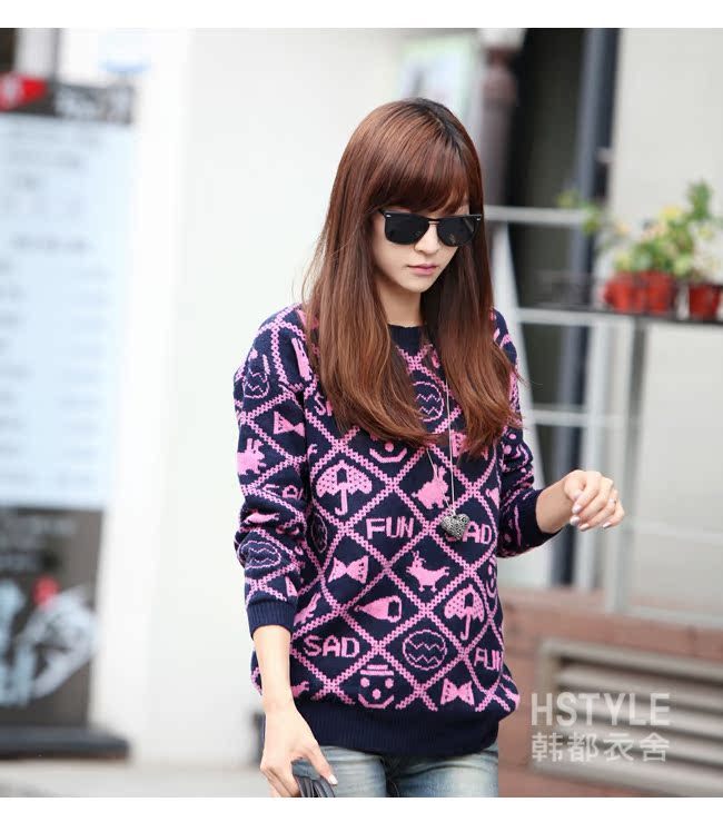 Свитер женский Korean homes have clothes gs1568 2013 Акриловое волокно Длинный рукав Свитер женский Korean homes have clothes gs1568 2013 Акриловое волокно Длинный рукав