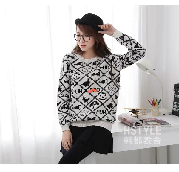 Свитер женский Korean homes have clothes gs1568 2013 Акриловое волокно Длинный рукав Свитер женский Korean homes have clothes gs1568 2013 Акриловое волокно Длинный рукав