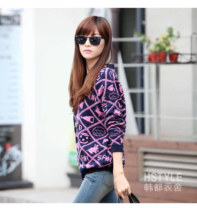 Свитер женский Korean homes have clothes gs1568 2013 Акриловое волокно Длинный рукав Свитер женский Korean homes have clothes gs1568 2013 Акриловое волокно Длинный рукав