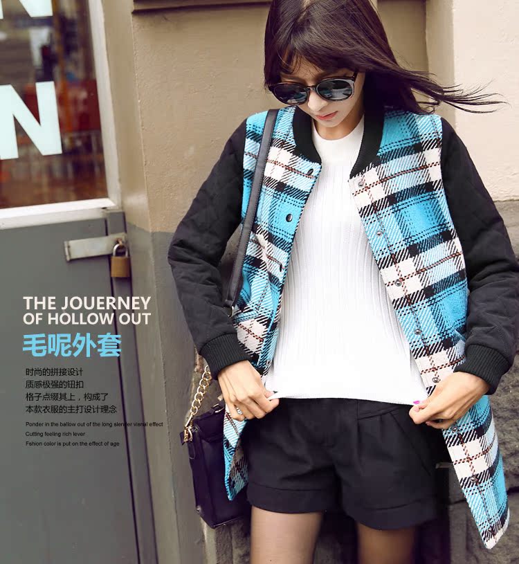 Korea has the Korean version of the Dag Hammarskjöld yi 2015 winter clothing new women stitching grid gross? jacket NW3361 Sau San Tsat Blue M picture, prices, brand platters! The elections are supplied in the national character of distribution, so action, buy now enjoy more preferential! As soon as possible.
