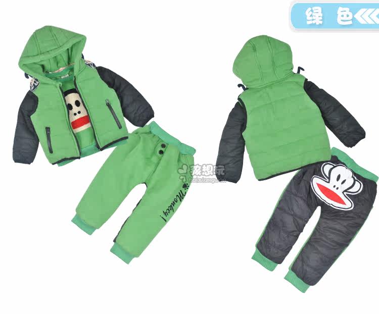 【男童<em>女童秋冬加厚</em>保暖<em>马甲</em>三件套 小童<em>可爱</em>