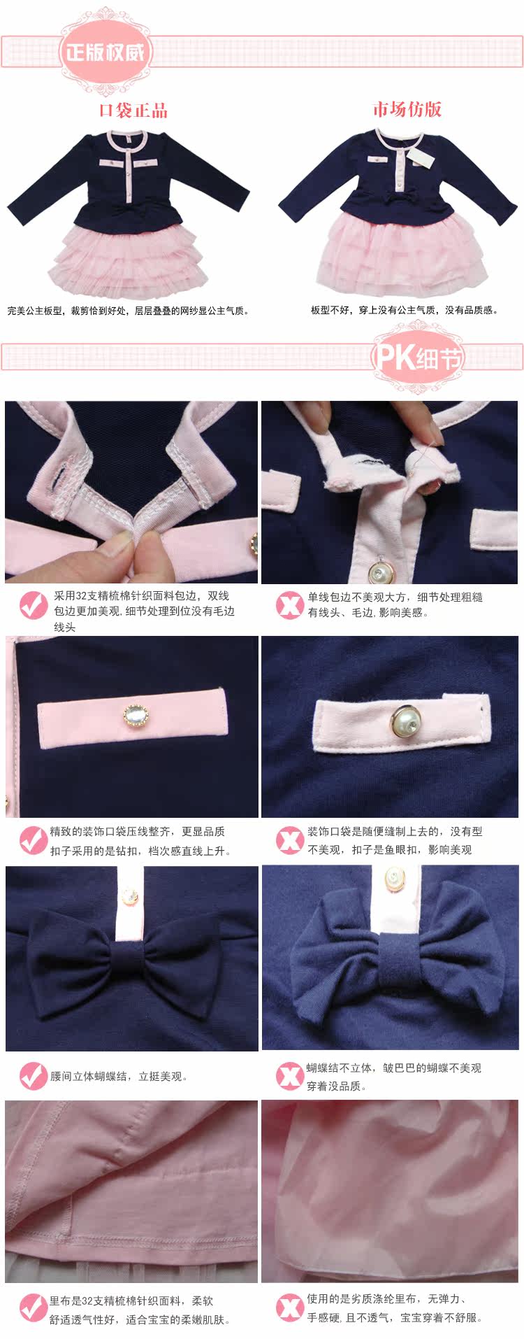 Korean children's clothes and romantic Angel Pocket long sleeves Princess skirt dress girls 2013 spring season boys dress