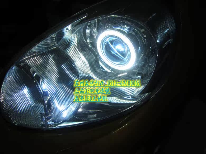 Преобразование фар 日产尼桑玛驰改装正品q5双光透镜 苏州上海氙代灯改实体店