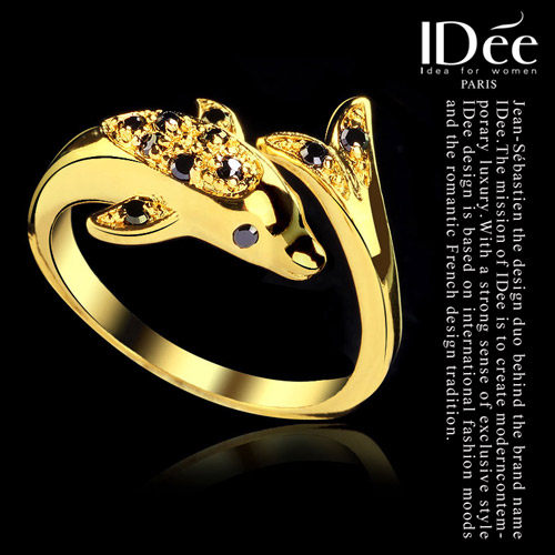 法国IDee专柜正品 时尚海豚<em>戒指</em> <em>女生</em>款尾戒 个
