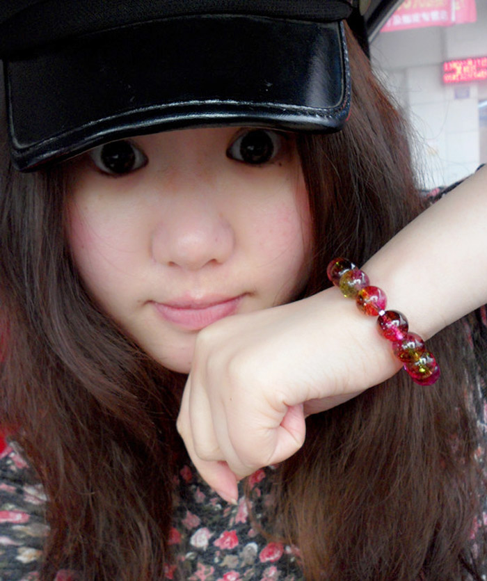 店长推荐!正能量 西瓜晶礼品手链 旺夫石 冰种西瓜晶手链-1号拍返利网