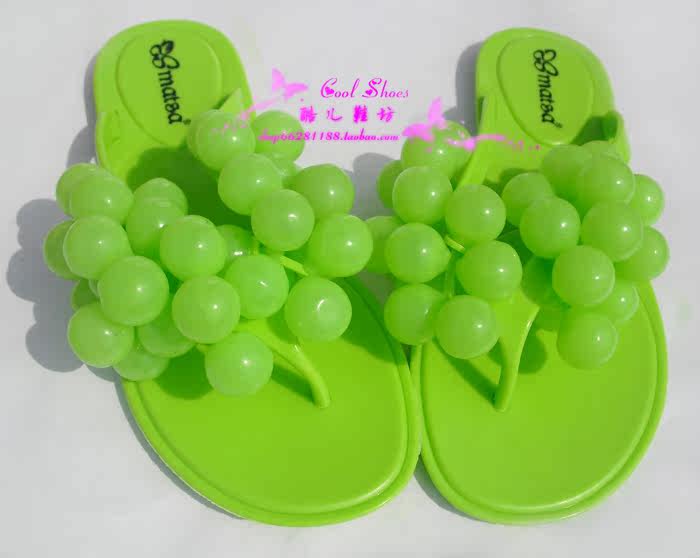 包邮 夏季新款 正品韩国matsa<em>麦莎</em> 葡萄拖鞋 平