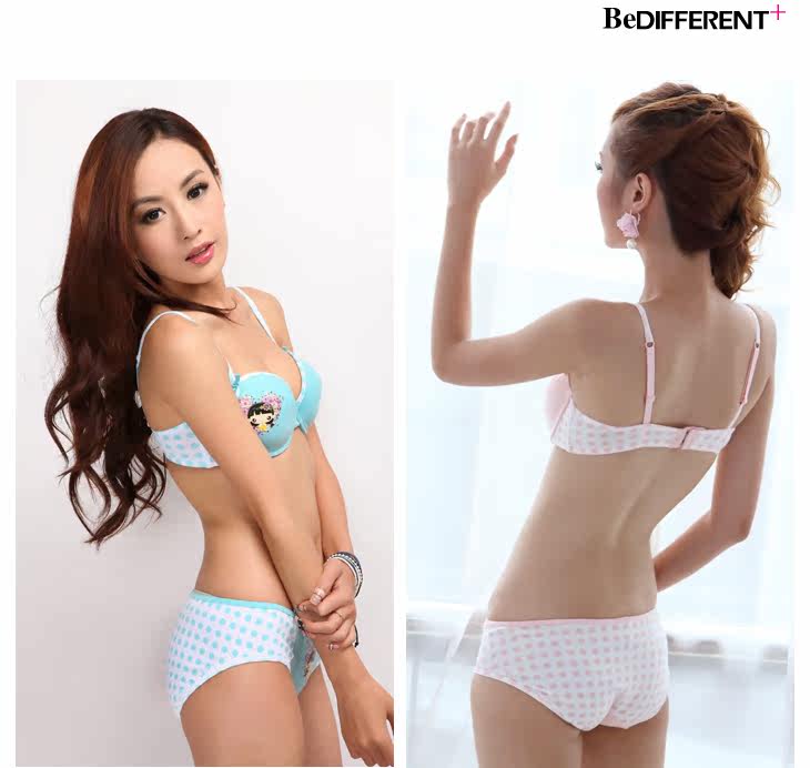 <em>依纷内衣</em>粉色宝贝 <em>少女</em>卡通圆点蝴蝶结 纯棉低