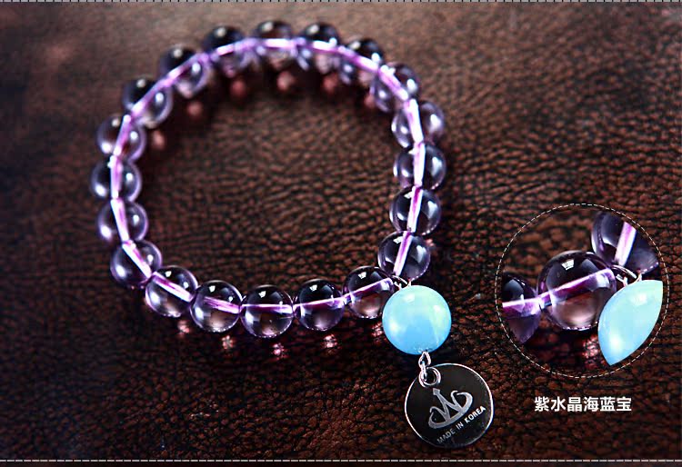 瓦萨比饰品天然水晶链正品巴西进口定制款紫水晶手链旺桃花手串女 - 达人购物分享