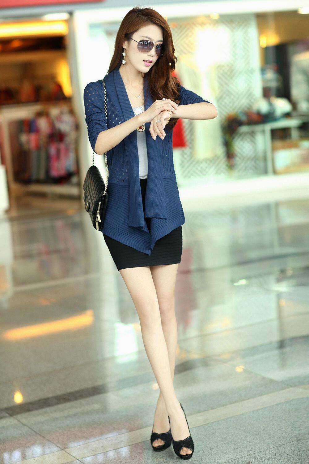 【2013春夏新款 镂空<em>中长</em>披肩型长袖<em>薄开衫</em>针